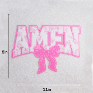 Newest Design Custom Sticker <b>Glitter</b> Patches Letters Embroidery Amen To Heat Press On <b>Clothes</b> - Product Image 3