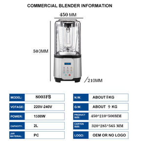 Mixeur Commercial Haute Performance 8003FB – Robuste, Multifonctionnel et Industriel pour Boissons et Jus - Product Image 5