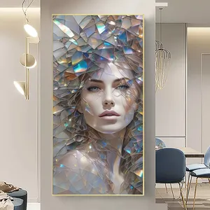 Toile d'art abstraite classique colorée avec portrait <span class=keywords><strong>de</strong></span> <span class=keywords><strong>femme</strong></span> brisée, impression imperméable à l'encre, affiche murale pour salon, chambre à coucher, décoration intérieure - Product Image 1
