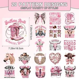 Parches de hierro de vaquera occidental, camisetas, lazo de Coquete rosa, diseños de transferencia de calor impermeables, pegatinas de vinilo para ropa DIY de mujer - Product Image 6