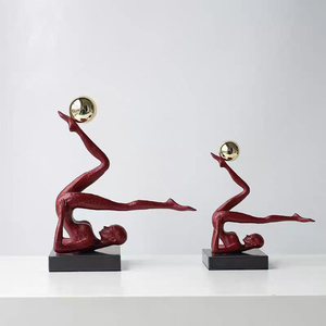 Nero elegante scultura di arte moderna statua di <span class=keywords><strong>posa</strong></span> yogica Design per la decorazione della casa elegante figure Decorative artigianali ornamenti - Product Image 3