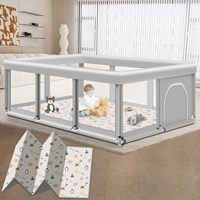 Parc pour bébé portable, design moderne Oxford, écologique, pour salon, utilisation intérieure et extérieure, sécurisé pour ramper