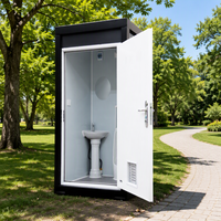 Module de salle de bain préfabriqué portable et respirant avec toilettes, lavabo et éclairage pour usage extérieur
