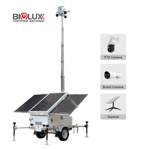 Biglux 3*450W Solar Power <b>Mobile</b> Surveillance Tower CCTV Security Camera Trailer 4G 5G Backup <b>Generator</b> DC24V IP65 Waterproof - Product Image 3