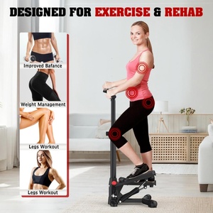 Appareil de cardio-training complet pour le corps, pédales antidérapantes, capacité maximale de 330 lb, <span class=keywords><strong>mini</strong></span>-<span class=keywords><strong>stepper</strong></span> <span class=keywords><strong>avec</strong></span> barre de <span class=keywords><strong>guidon</strong></span> et bandes de résistance - Product Image 3