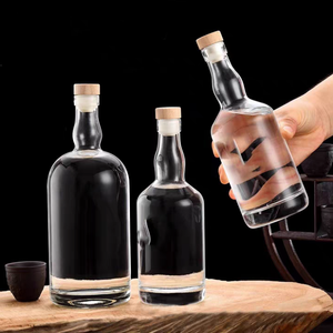 Botella de Tequila de Vidrio de 380 ml, 700 ml, 750 ml para Decoración de Fiestas de Cumpleaños con Corcho de Madera, Bebidas Alcohólicas, Whisky - Product Image 1