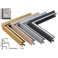Moulure en aluminium couleur or champagne pour cadres photo, extrusion d'aluminium pour cadres photo, usine de cadres photo en bois et aluminium