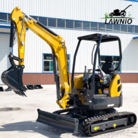 Excavator LAWNIO Langsung dari Pabrik, Kabin Opsional, Kontrol Pilot, Track Karet, Untuk Pekerjaan Pertanian, Halaman, Pro Situs, Excavator Tugas Berat