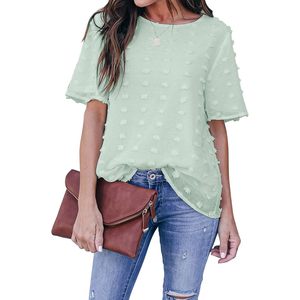 Blusa de Gasa para Mujer, Manga Corta, Transparente, Estilo Informal de Negocios, Camisa de Verano - Product Image 1