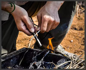 Encendedor de fuego, herramienta de ignición duradera para supervivencia al aire libre, de acero de alta velocidad - Product Image 2