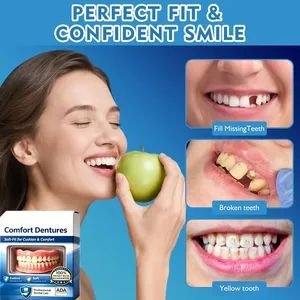Ensemble complet de prothèses dentaires en silicone supérieures et inférieures, ajustement confortable, sourire naturel, dents artificielles, soins bucco-dentaires pour adultes - Product Image 2