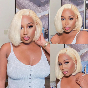 Perruques brésiliennes en gros, longues, 13x4, densité 250%, blondes 613, lisses, avec dentelle HD transparente et cheveux de bébé - Product Image 6