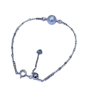 Pulsera de Perlas de Agua Dulce y Agua Salada Genuinas de 8-9 mm con Plata S925, Brazalete de Cáñamo Natural Brillante - Product Image 5