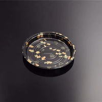 Conteneur à sushi rond en PS/BOPS biodégradable à usage unique, impression sur mesure, avec couvercle, pour l'emballage alimentaire, emballage sous blister