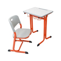Juegos de muebles escolares, escritorio y silla para estudiantes, mesa de lectura para estudiantes de tubo de acero para grados escolares
