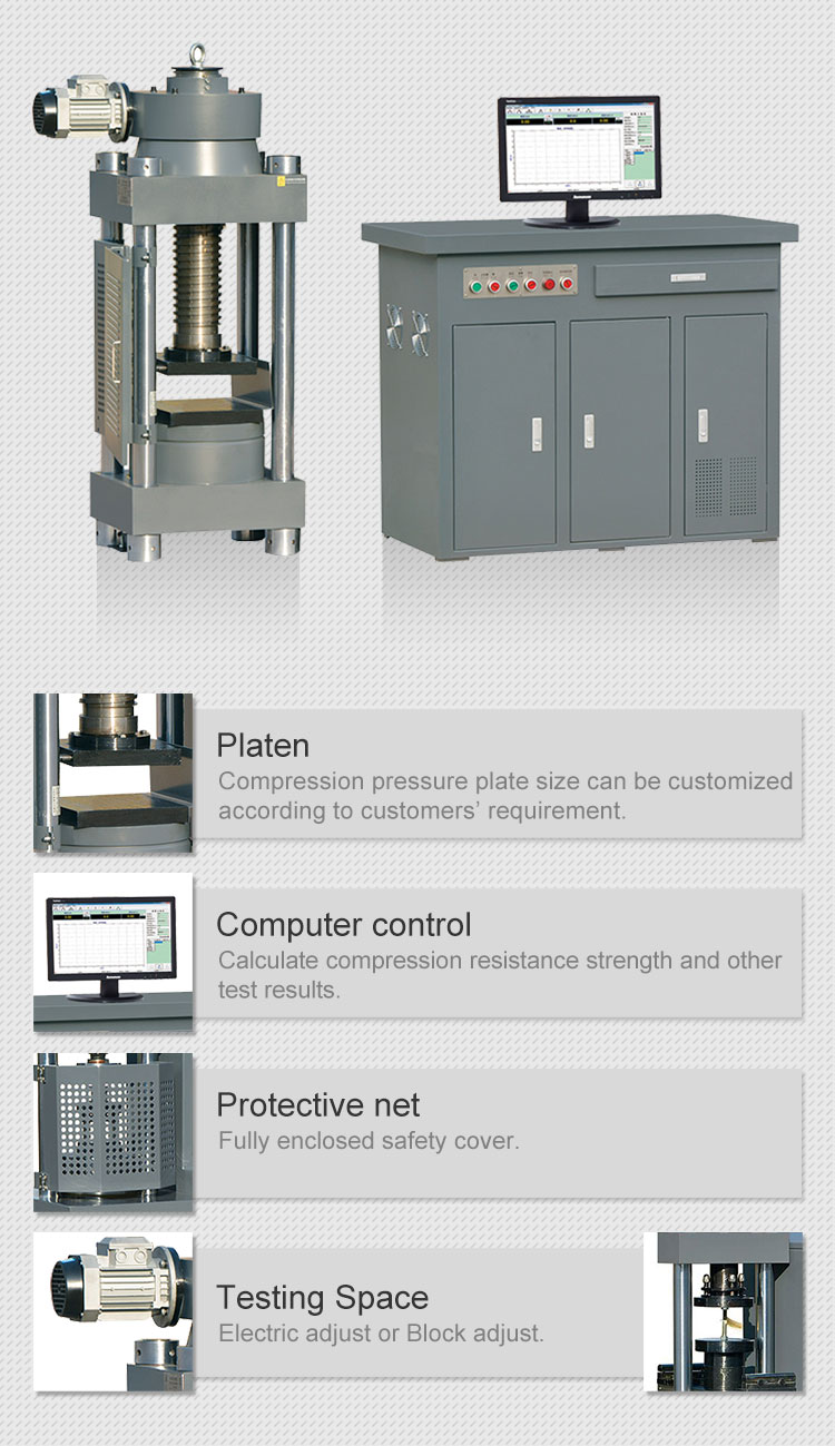 YAW-1000D 1000KN Đất Phòng Thí Nghiệm Thiết Bị Kiểm Tra/Bùng Nổ Nén Sức Mạnh Máy Tính Thử Nghiệm