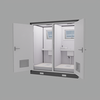 Toilettes publiques portables à double compartiment en panneaux sandwich, durables, écologiques, avec évier intégré pour usage extérieur