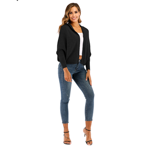 Customization Logo Fashion <strong>Women</strong> Solid <strong>Hooded</strong> Sweater <strong>Long</strong> Sleeve Batwing Sweater <strong>Cardigans</strong> - Product Image 6