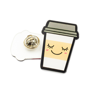 Pin de solapa, tarjeta de respaldo, decoración de estilo americano, café, Boba, té de la leche, pastel de frijol rojo, Pin de solapa de esmalte duro suave de Metal - Product Image 4