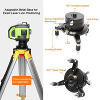 HUEPAR — niveau Laser 3D vert à double pente, dispositif de nivellement électronique, DT03G, avec récepteur et fonction de vision réglable, 12 lignes croisées