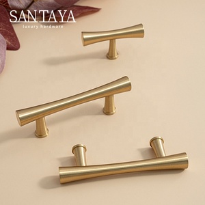 Kenop Lemari Dapur Gagang Kuningan Solid Santaya, Kenop Laci Lemari Pakaian, Perlengkapan Furnitur Mewah Kelas Atas - Product Image 3