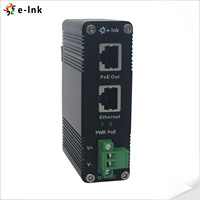Injecteur industriel Gigabit PoE + 12 ~ 48V DC Power Input Indicateurs LED étendus pour les diagnostics PoE
