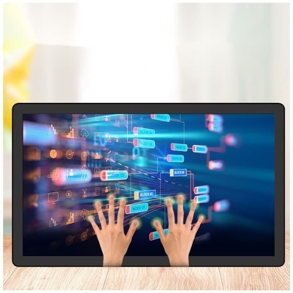 32 Inch Industrial Touch Screen Monitor Metal Shell Resistance 4-point Monitor Thin Wall Mounting LCD Touch Screen