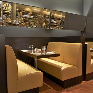 Canapés de luxe légers avec revêtement en maille et en cuir pour café, restaurant occidental, club-house, design moderne, Foshan - Product Image 2