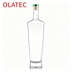 Bouteille en verre trapézoïdale à col étroit pour spiritueux, liqueur, <span class=keywords><strong>whisky</strong></span>, gin, vodka avec bouchon - Product Image 1