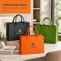 Sac fourre-tout en feutre écologique à grande capacité avec logo personnalisé, blocs de couleur, réutilisable pour les courses, sac à main pour femmes au quotidien