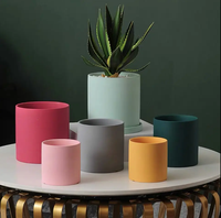 Pots de fleurs en céramique émaillée légers de style nordique moderne avec plateau, logo personnalisé, décoration pour la maison et le jardin, pots de fleurs d'intérieur