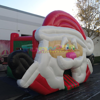 Joyeux noël maison de rebond commerciale gonflable père noël château gonflable santa grotte gonflable de noël
