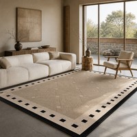 Tapis de chambre à coucher de style américain rétro, tapis d'appoint esthétique personnalisé, antidérapant, résistant à l'usure, insonorisant, en fausse laine douce, tapis OEM