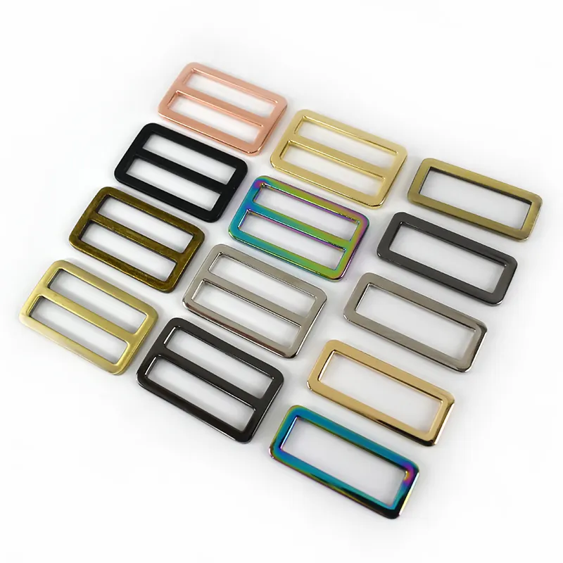 Meetee AP264 + F4-4 16-50mm मिश्र धातु रंगीन स्लाइडर Buckles हार्डवेयर सामान हैंडबैग पट्टा त्रि-ग्लाइड बकसुआ समायोजित वर्ग अंगूठी