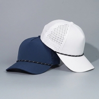 Casquette de golf et de baseball haute performance à 5 panneaux, séchage rapide, imperméable, perforée au laser, avec logo personnalisé