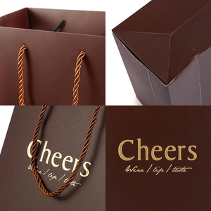 Bolsa de Papel para Vino Personalizada con Estampado de Lámina Dorada, Ecológica, Reutilizable, Impermeable, con Asa para Ropa y Zapatos - Product Image 5