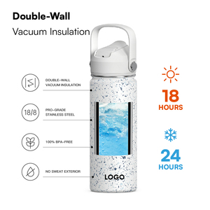 Hong ling thiết kế mới khác nhau nắp thép không gỉ chai nước ngoài trời thể thao phòng tập thể dục Bình nóng lạnh phích đóng chai - Product Image 5