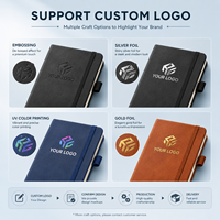 Carnet de notes A6 personnalisé avec logo, en cuir PU, style minimaliste tendance, idéal pour les étudiants, avec fermeture élastique
