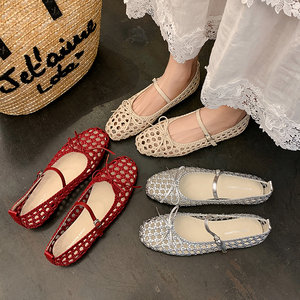 WETKISS Zapatos Planos Tejidos Vintage Personalizados para Mujer, Elegantes Zapatos Mary Jane con Diseño Calado, Cómodos Zapatos Planos Tipo Bailarina, Elegantes Zapatos de Tacón Bajo Estilo Romano - Product Image 6