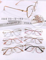 Nouvelles montures de lunettes optiques légères et confortables pour femmes, style œil de chat, anti-lumière bleue, monture intégrale, vente en gros