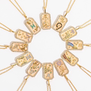 Collar de mariposa chapado en oro de moda BOYI, doce signos del zodiaco, piedras de nacimiento coloridas, diamantes, circón, diseño de <span class=keywords><strong>constelaciones</strong></span> únicas - Product Image 2