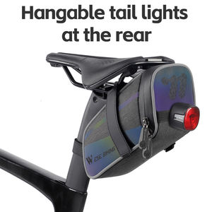 WEST BIKING Nuevo diseño 1.5L Bolsa trasera reflectante <span class=keywords><strong>para</strong></span> <span class=keywords><strong>bicicleta</strong></span> Bolsa de sillín de <span class=keywords><strong>bicicleta</strong></span> colorida portátil con diseño de luz trasera - Product Image 5