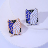 Broche en gros en alliage émaillé souple, thème Anime L'Attaque des Titans Ailes de la Liberté, pour unisexe