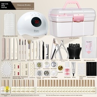 Nouvel ensemble complet d'outils de rangement pour nail art, pour débutants, usage domestique et professionnel, avec lampe de photothérapie 48W LED et vernis gel 3 en 1
