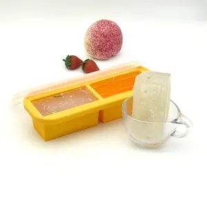 BHD خالية من BPA توفير مساحة 2 تجويف سيليكون الصف الغذاء تجميد مع غطاء