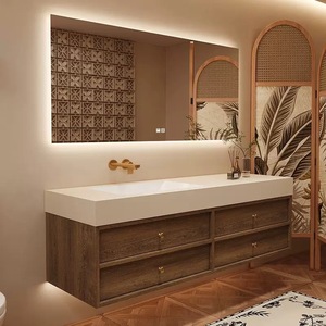 Mueble de Baño con Espejo a Precio de Mayoreo, Nuevo Mueble de Baño Impermeable con Lavabo Doble de Fabricante Profesional - Product Image 4