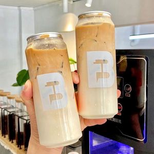 Vasos de Plástico Transparentes al por Mayor con Tapas de Aluminio, Vasos Personalizados con Logotipo para Mascotas, Latas de Plástico para Café, Leche, Jugo de Frutas, Botellas para Bebidas - Product Image 5