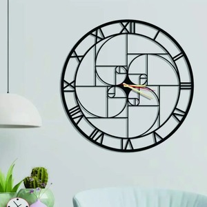 Horloge murale en métal Art déco traditionnel antique de conception unique Horloge murale moderne extérieure à aiguille à quartz Jardin Faux pierre Fer Alarme - Product Image 1