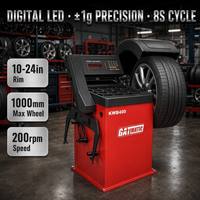 Équilibreuse de roues numérique automatique GATmatic KWB400 avec affichage LED, précision 1g, 8S, 10-24 pouces, 1000 mm, 93 kg, certifiée CE