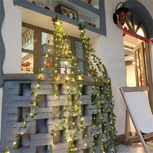 Vides verdes con hojas de hiedra 2M Plata 20 Led Vine Garland Fairy String Light con pilas - Product Image 3